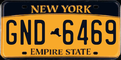 NY license plate GND6469