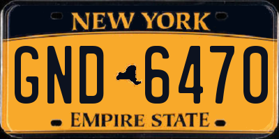 NY license plate GND6470