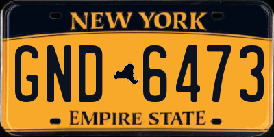 NY license plate GND6473