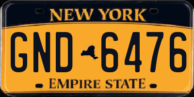 NY license plate GND6476