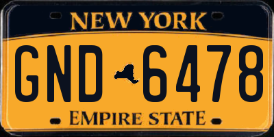 NY license plate GND6478