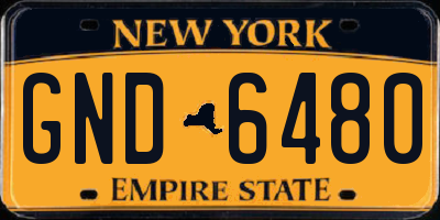 NY license plate GND6480