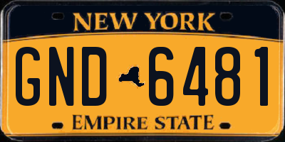 NY license plate GND6481