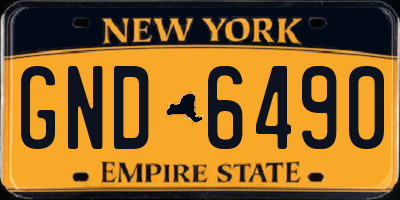 NY license plate GND6490