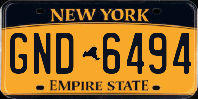 NY license plate GND6494