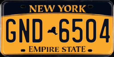 NY license plate GND6504