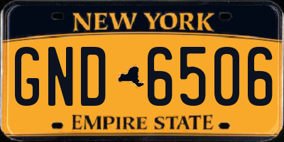 NY license plate GND6506