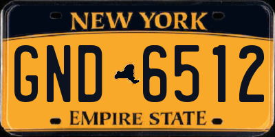 NY license plate GND6512