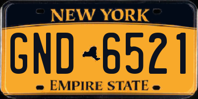 NY license plate GND6521