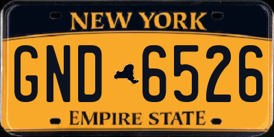 NY license plate GND6526