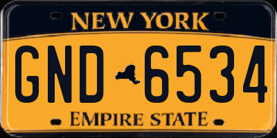 NY license plate GND6534