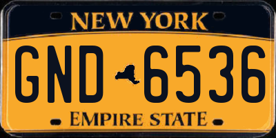 NY license plate GND6536