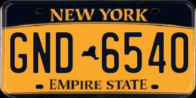 NY license plate GND6540