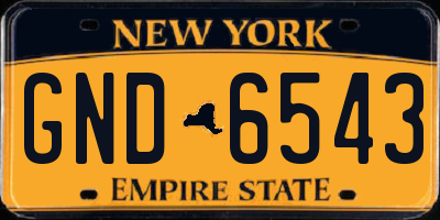 NY license plate GND6543