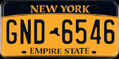NY license plate GND6546