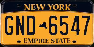 NY license plate GND6547