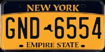 NY license plate GND6554