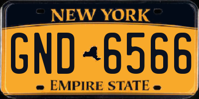 NY license plate GND6566