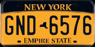 NY license plate GND6576