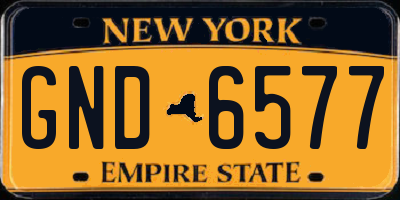 NY license plate GND6577