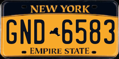 NY license plate GND6583
