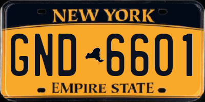 NY license plate GND6601