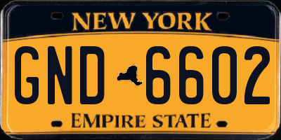 NY license plate GND6602