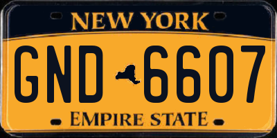 NY license plate GND6607