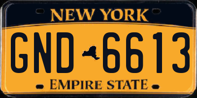 NY license plate GND6613