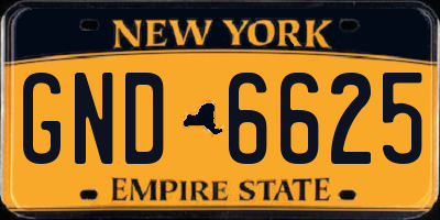 NY license plate GND6625