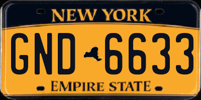 NY license plate GND6633
