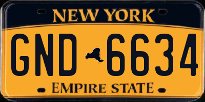 NY license plate GND6634