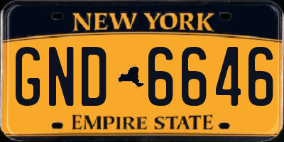 NY license plate GND6646