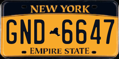 NY license plate GND6647