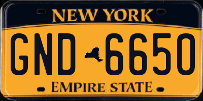 NY license plate GND6650