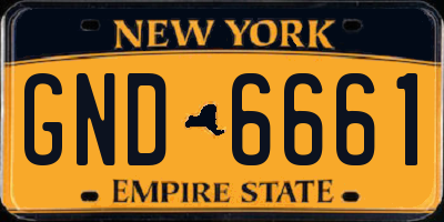 NY license plate GND6661