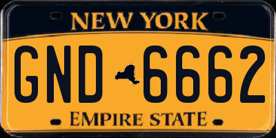 NY license plate GND6662