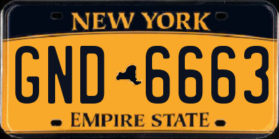 NY license plate GND6663