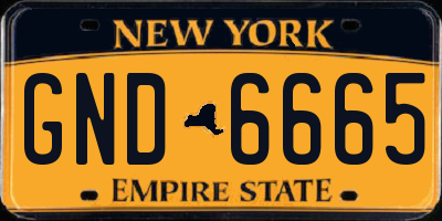 NY license plate GND6665
