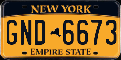 NY license plate GND6673