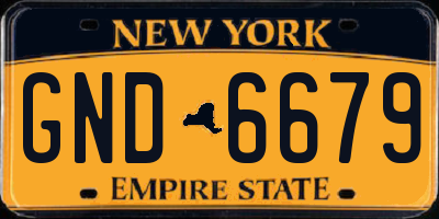 NY license plate GND6679