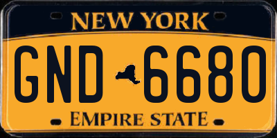 NY license plate GND6680