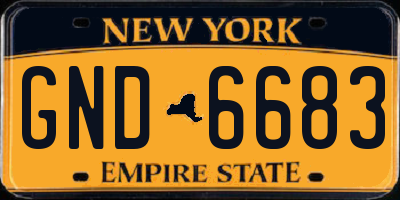 NY license plate GND6683