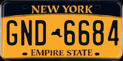 NY license plate GND6684