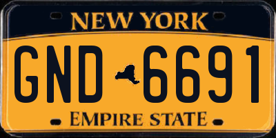 NY license plate GND6691