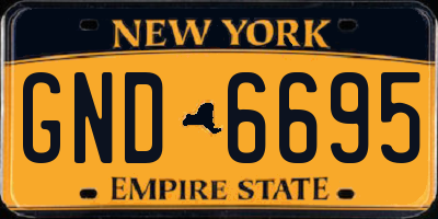 NY license plate GND6695
