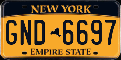 NY license plate GND6697