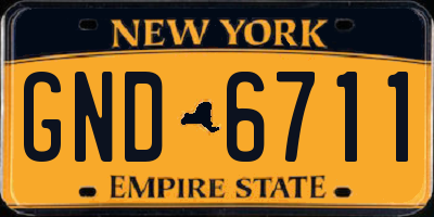 NY license plate GND6711