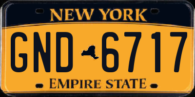NY license plate GND6717