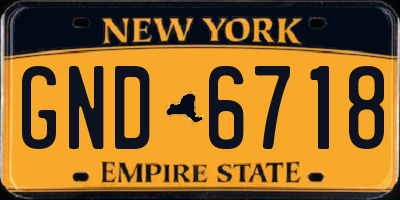 NY license plate GND6718